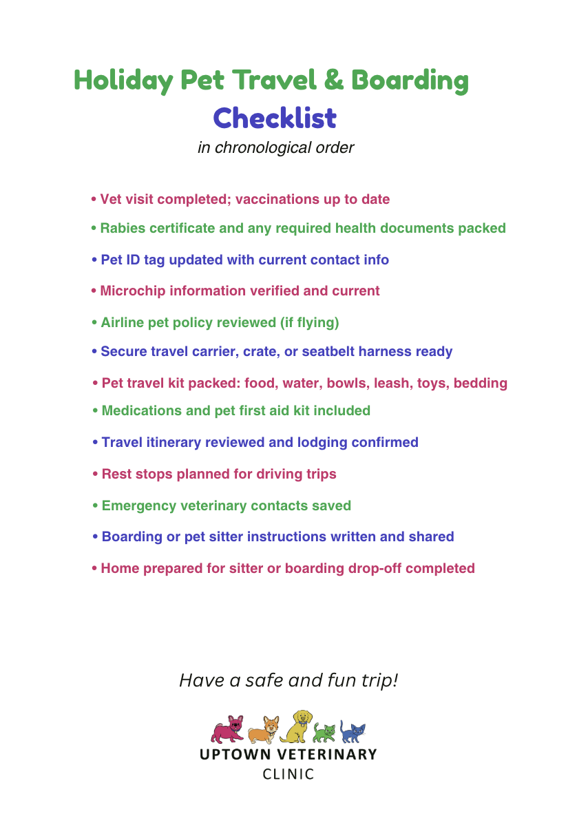 Pet Travel Checklist